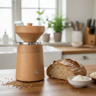 Frisches Korn, voller Genuss mit selbstgemahlenem Mehl und frischen Flocken - Getreidemühle &amp; Getreideflocker kaufen: Test, Vergleich &amp; Kaufberatung
