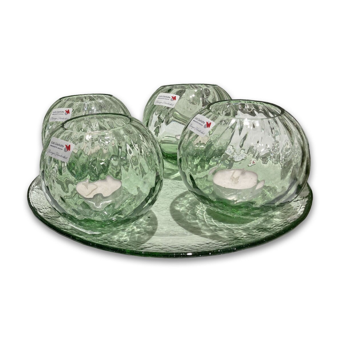 Original Thüringer Waldglas Teller mit 4 Wind