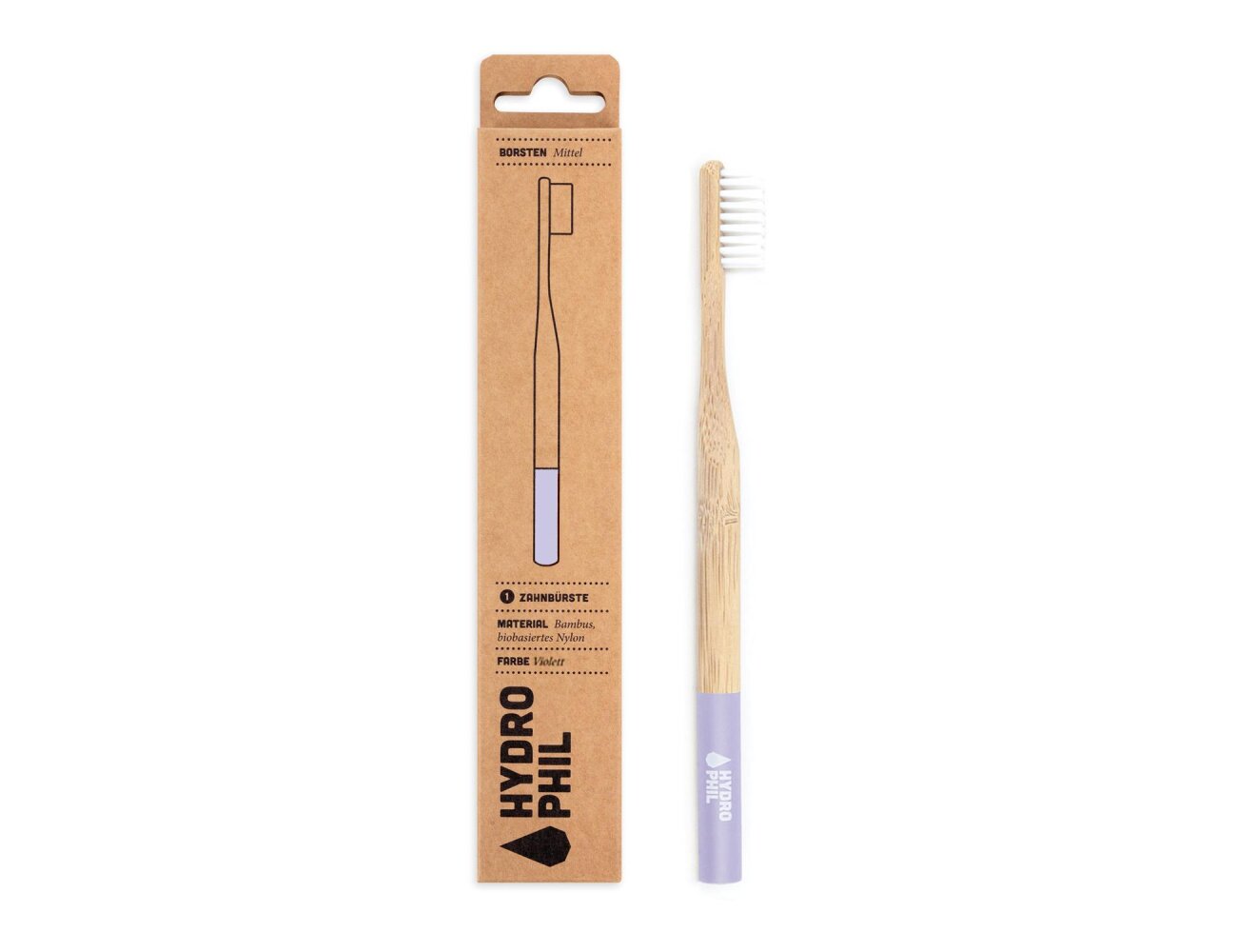 Hydrophil Bambus Zahnbürste Super Soft, violett