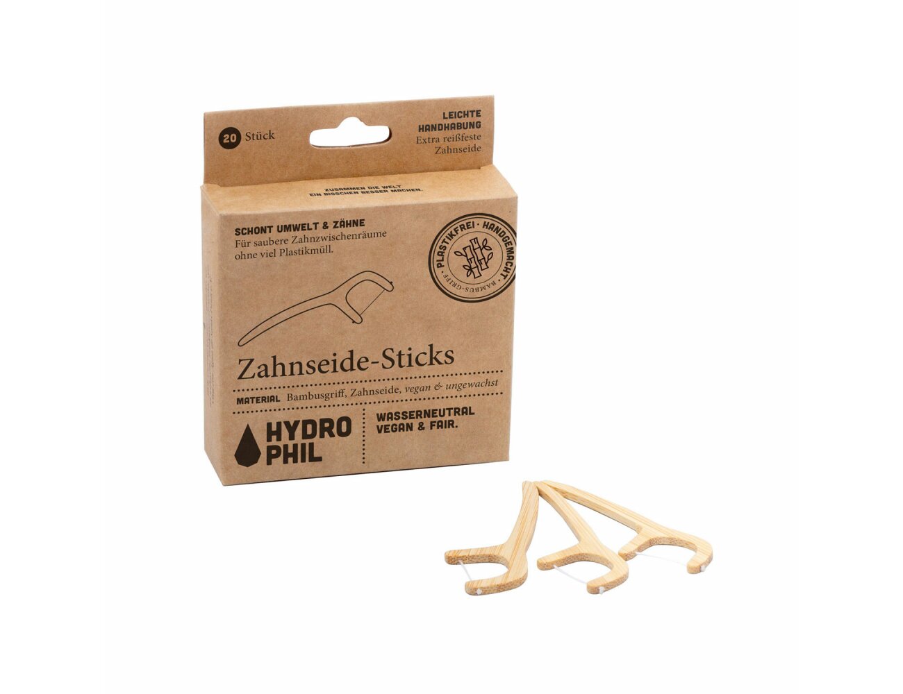 Hydrophil Zahnseide-Sticks, 20 Stück