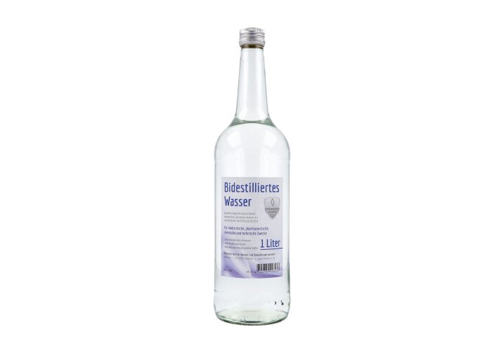 Bidestilliertes Wasser, Aqua bidest, 1 Liter in...
