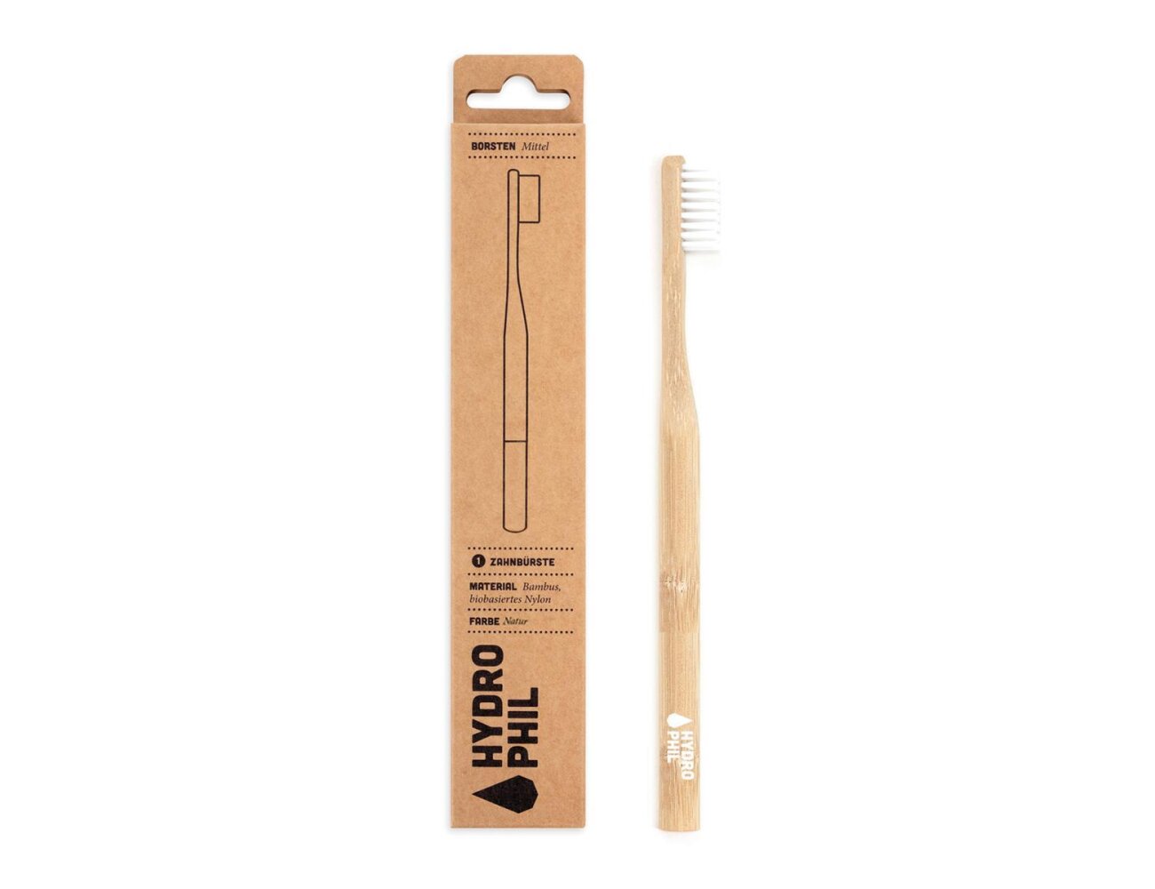 Hydrophil Bambus Zahnbürste Mittel, natur
