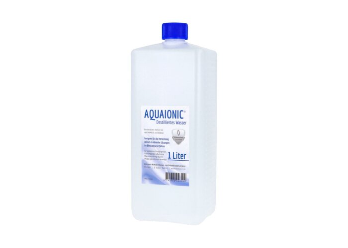 aquaionic destilliertes Wasser, Aqua dest, 1 Liter