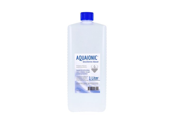 aquaionic® destilliertes Wasser für kolloidales Silber, 1 Liter