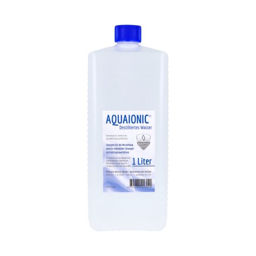 aquaionic destilliertes Wasser, Aqua dest, 1 Liter
