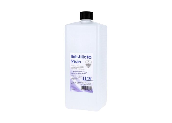 Bidestilliertes Wasser, Aqua bidest, 1 Liter