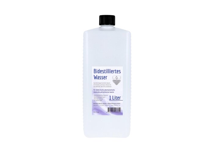 Bidestilliertes Wasser, Aqua bidest, 1 Liter