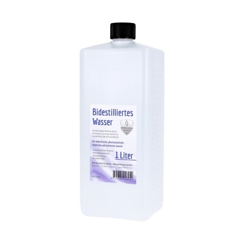 Bidestilliertes Wasser, Aqua bidest, 1 Liter