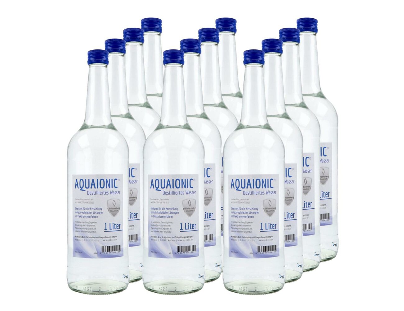aquaionic destilliertes Wasser, in Glasflasche, Sparpaket 12 Liter on,  55,00 €